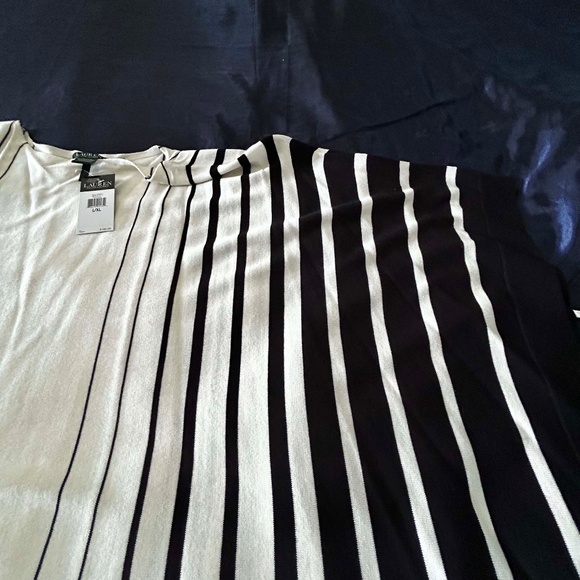 PONCHO, COTTON/MODAL, BLACK & PEARL, SZ L/XL, VERY FLOWING, LAUREN BY RALPH LAUR - Picture 11 of 11